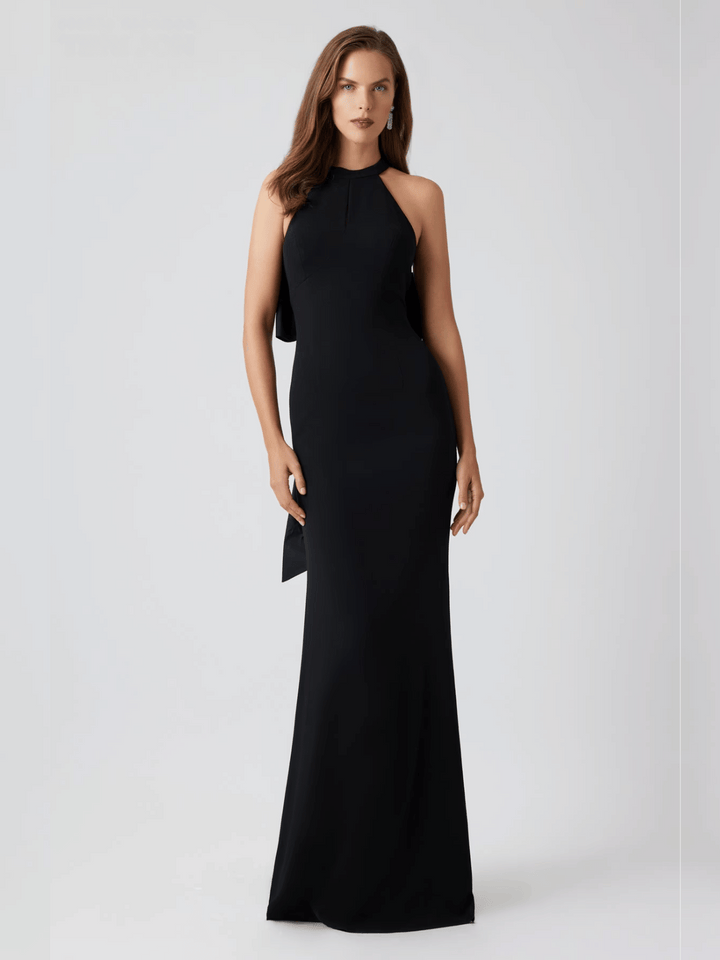 Neckholderkleid mit  Rückenschleife
