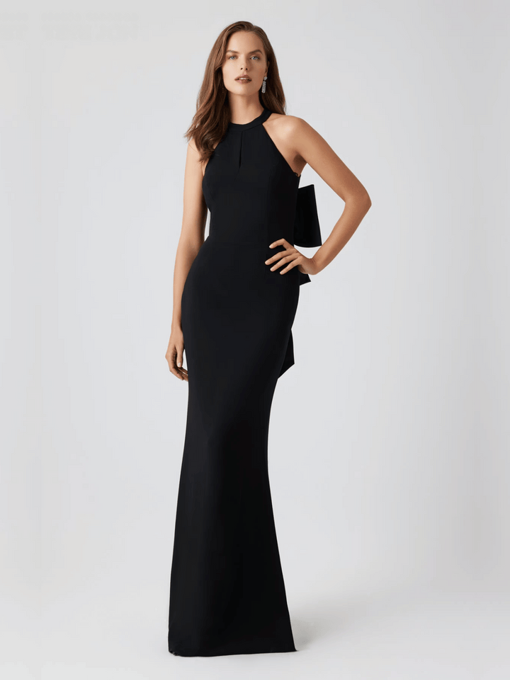 Neckholderkleid mit  Rückenschleife