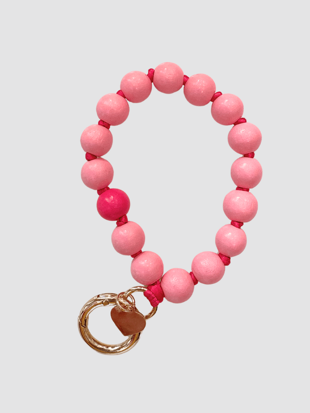 Schlüsselanhänger Holzperlen Flamingo