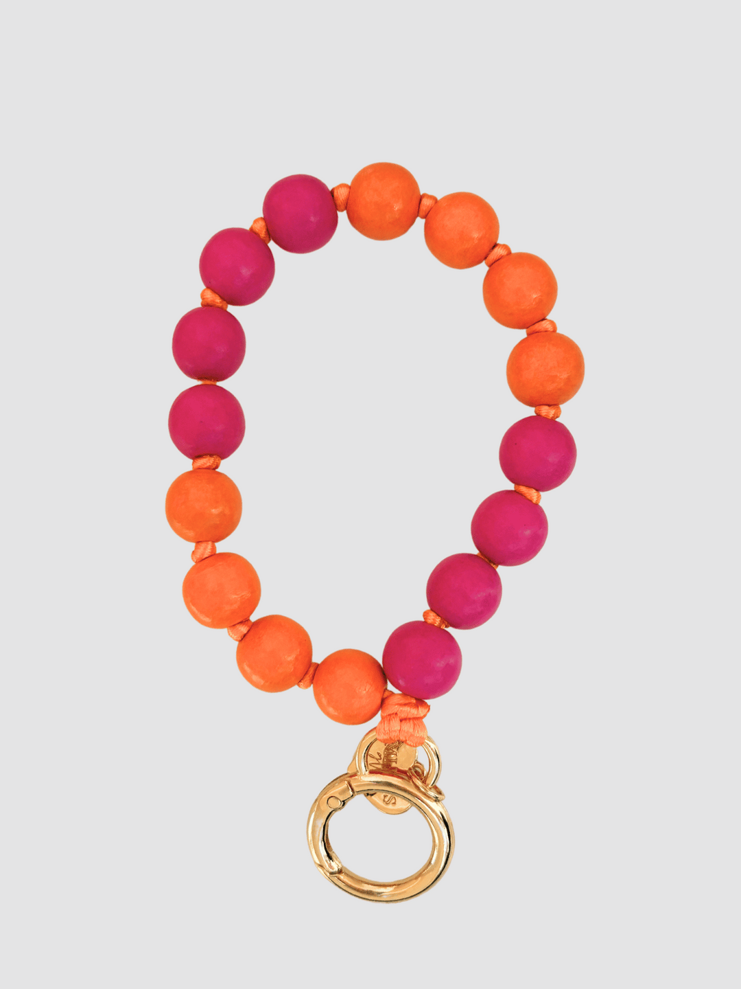 Schlüsselkette Holzperlen Orange - Pink
