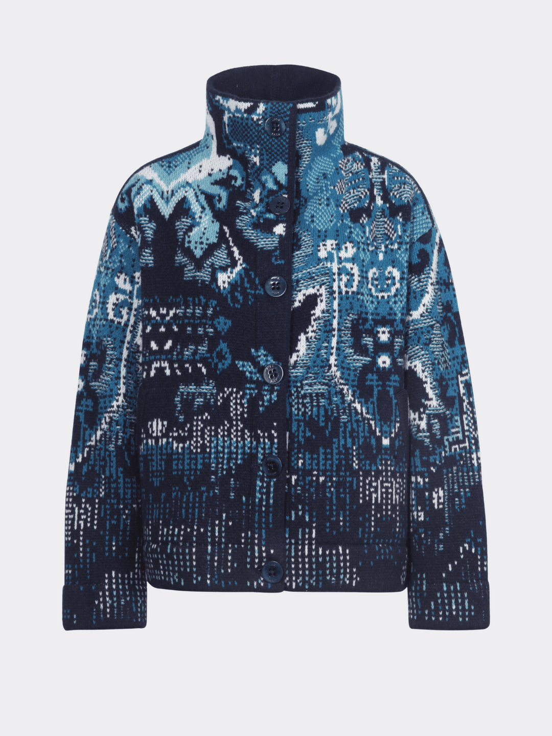 Jacquard Rollkragenjacke