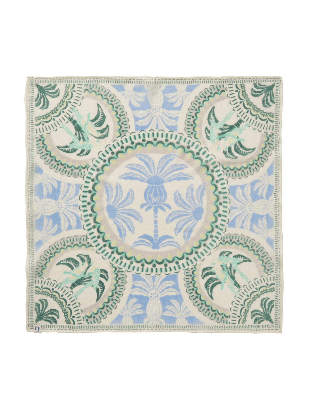 Nicki towel silk Palm Garden Bleu-Green