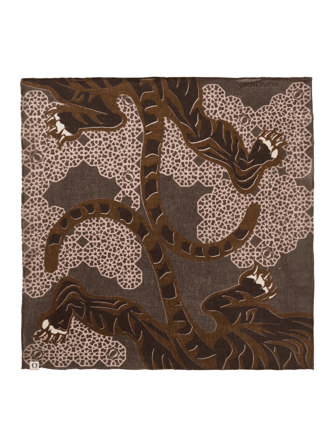 Cashmere Scarf Bengal Tiger Stone Grey