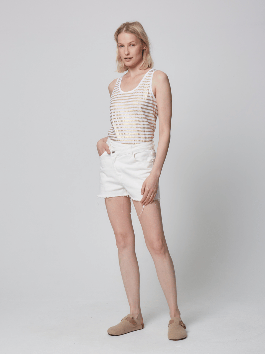 Tank top stripes metallic