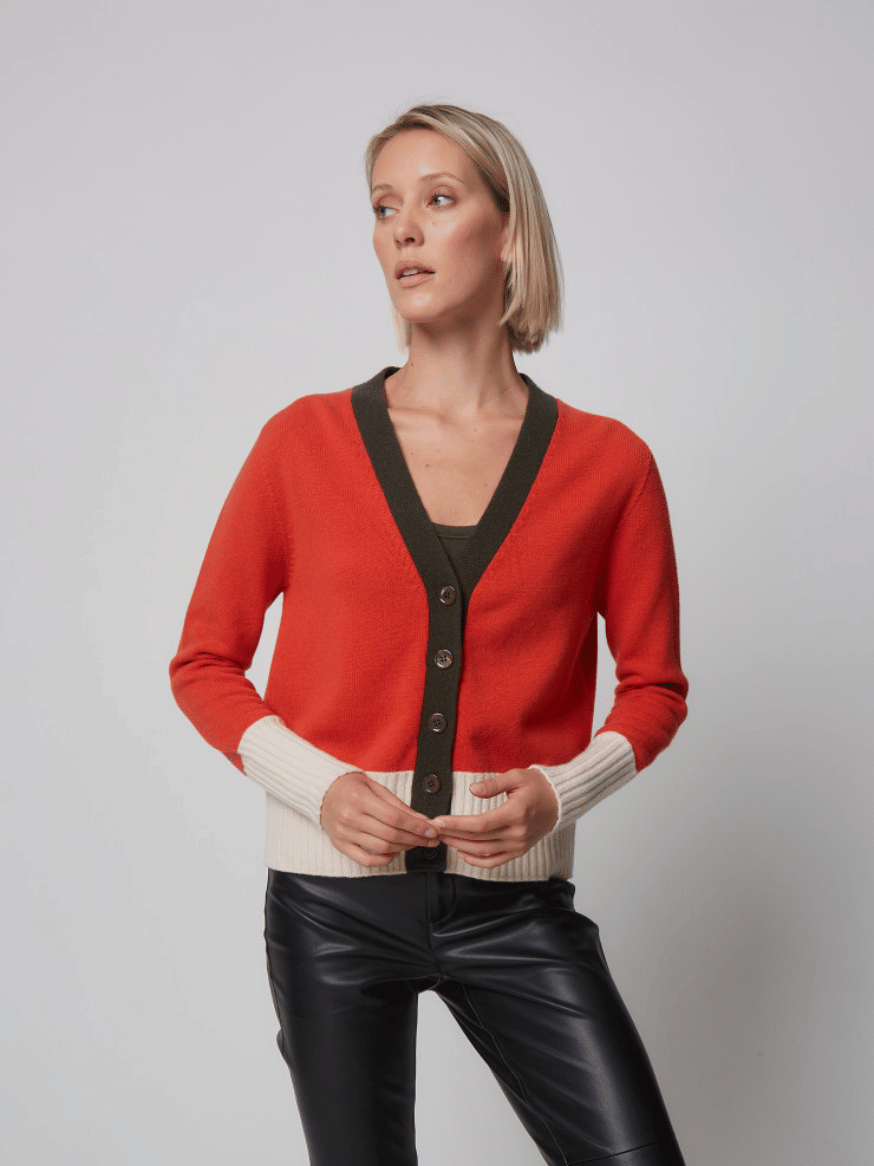 Cardigan Tricolor Cashmere Wolle