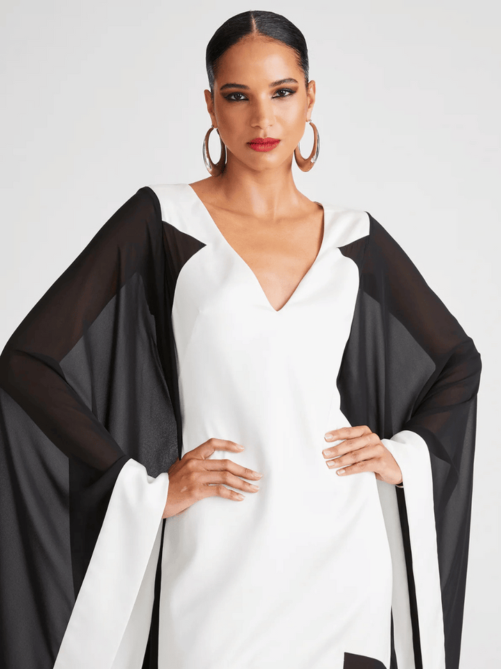YARA GOWN IN SATIN & CHIFFON