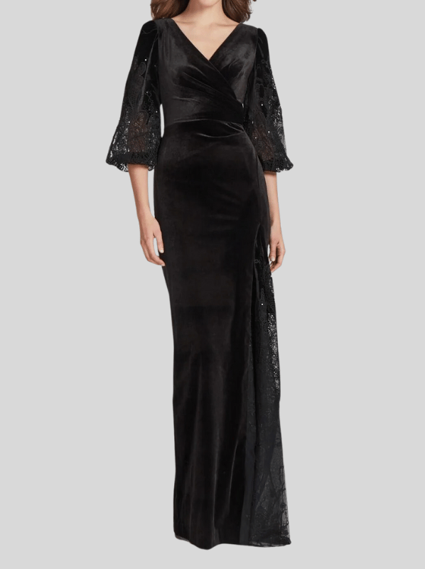 Besticktes Samtkleid