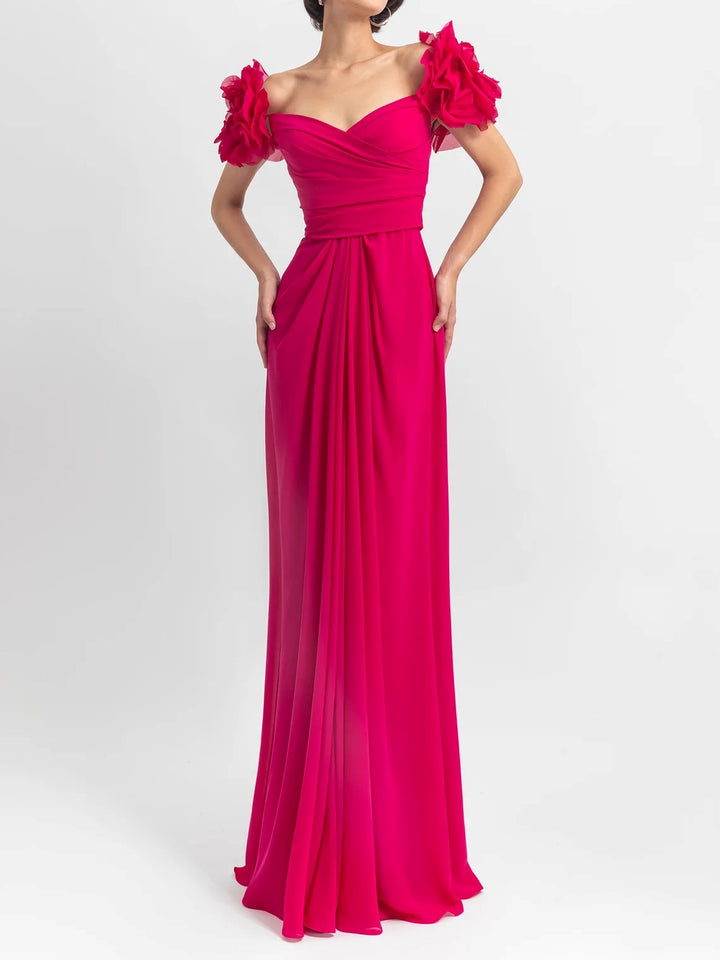 Abendkleid mit Blumenarm