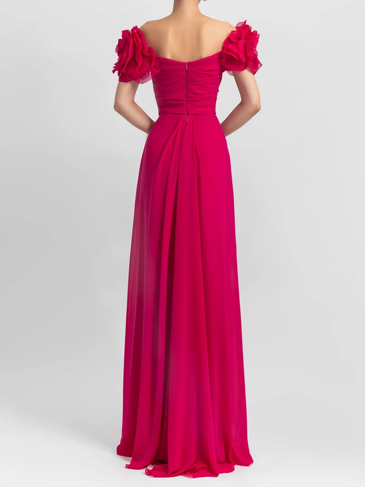Abendkleid mit Blumenarm