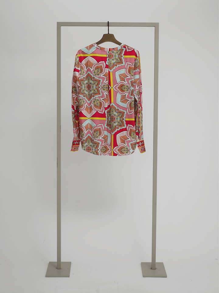 Silk Blouse Raspberry Multi