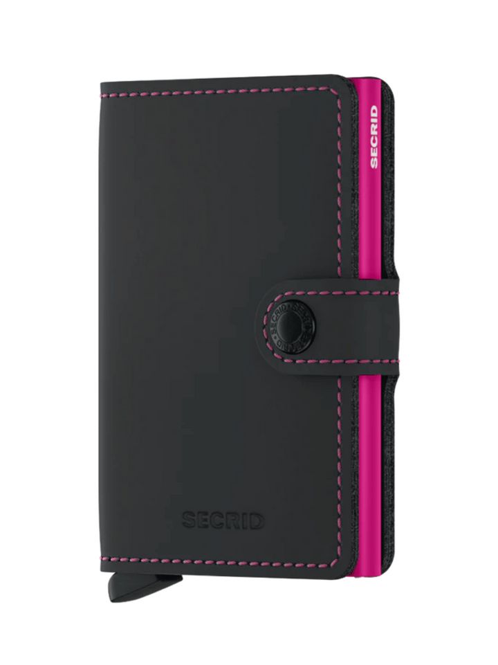 Miniwallet Matt black & fuchsia