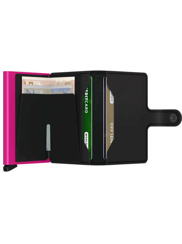 Miniwallet Matt black & fuchsia