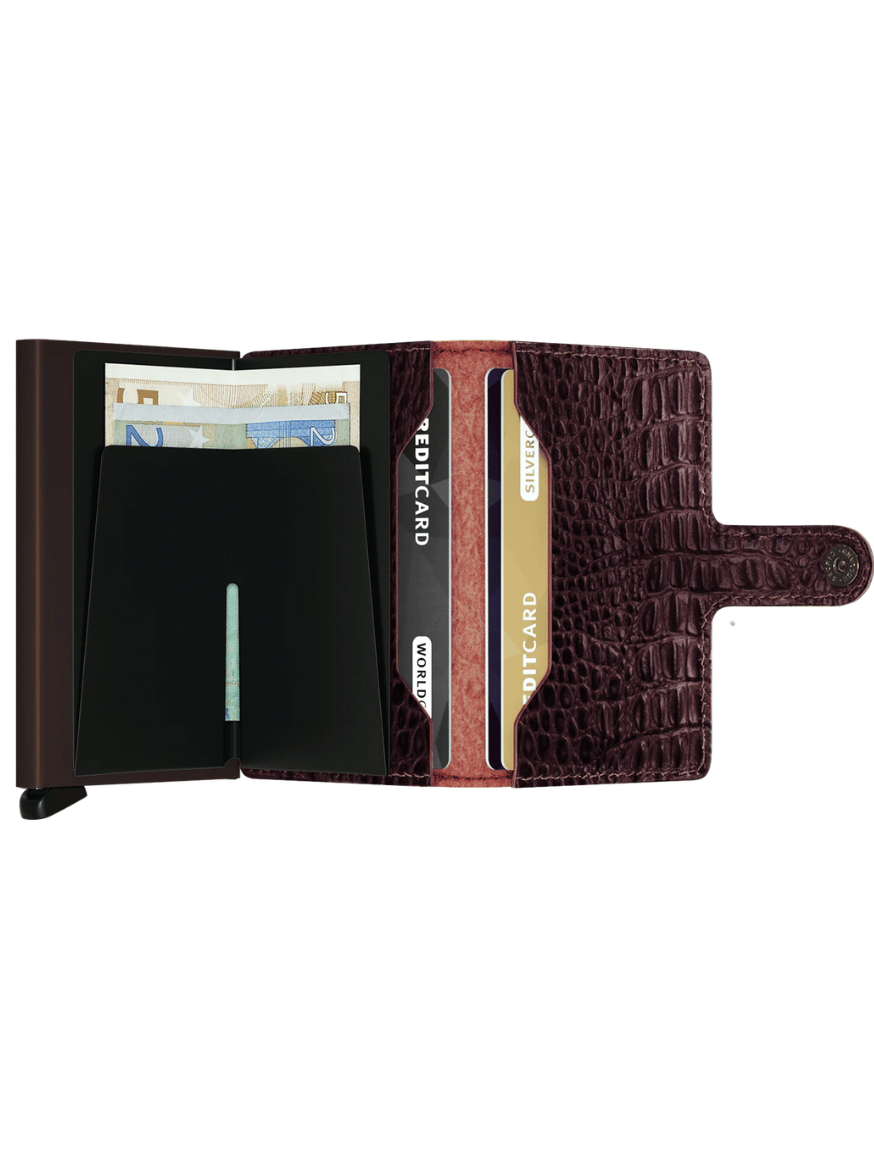 Miniwallet Kroko Braun