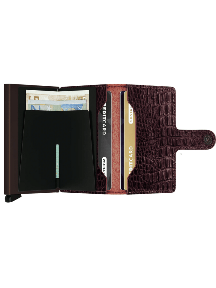 Miniwallet Kroko Braun