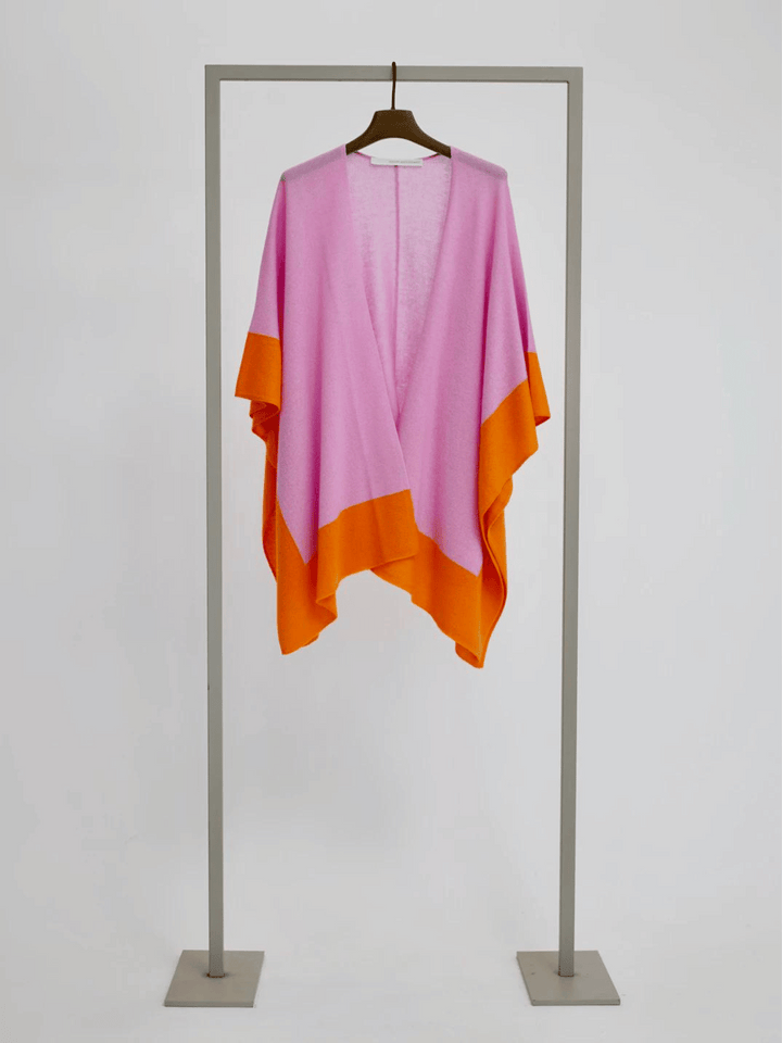 Poncho colorblock Pink-Orange