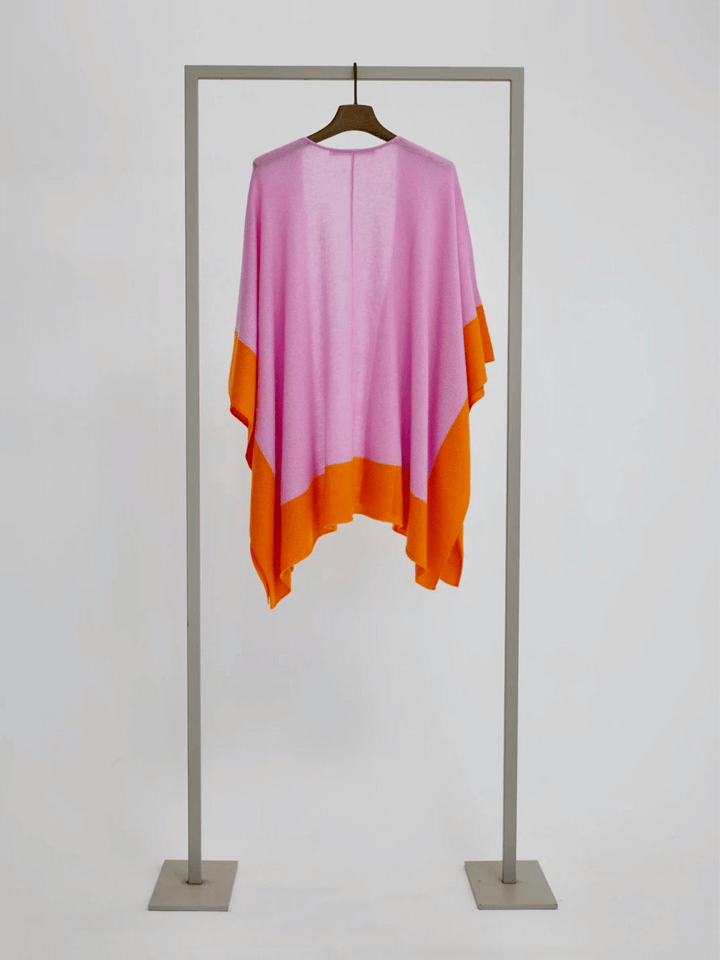 Poncho colorblock Pink-Orange