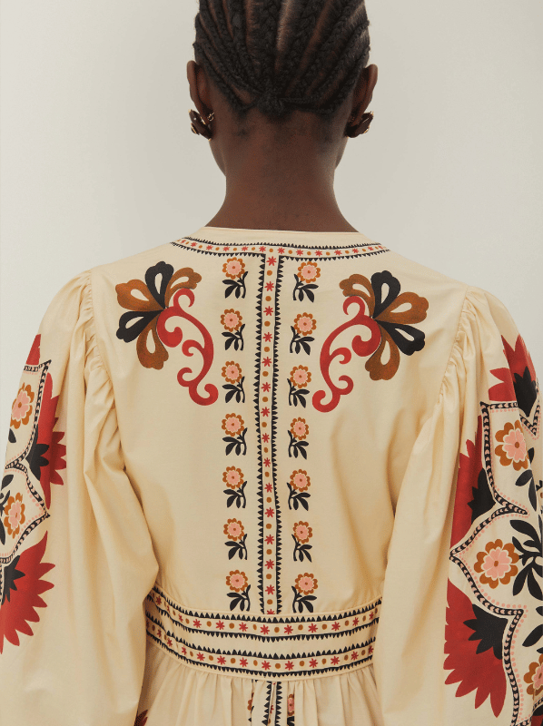 cream cashew mandala maxi dress Farm Rio Mandala Maxi Dress - Cashew Mandala Cream
