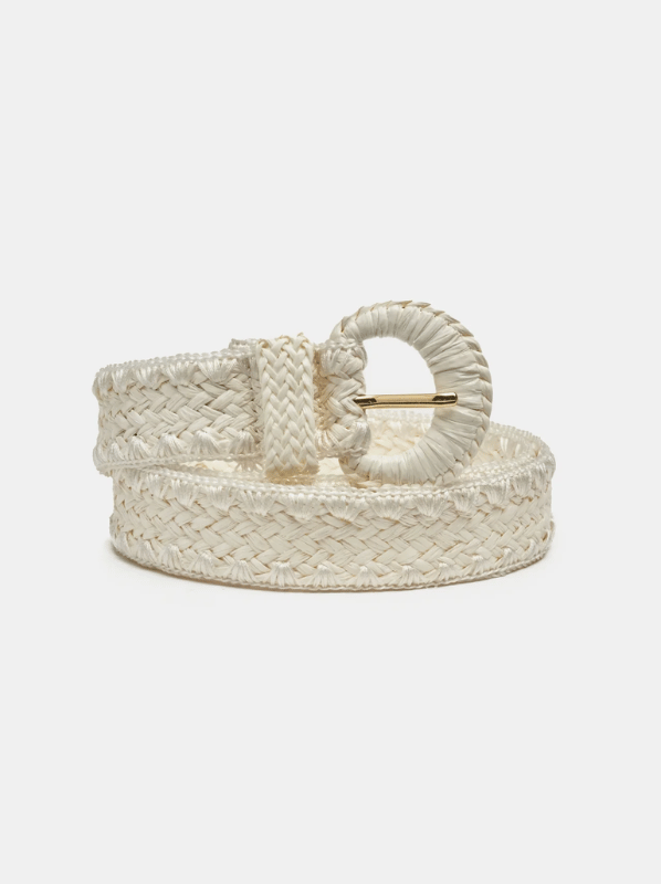 Raffia Belt White