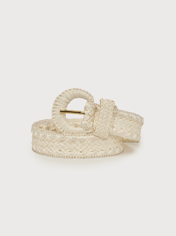 Raffia Belt White