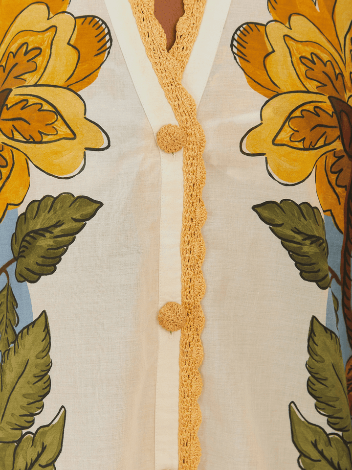 Off-White Garden Scarf Crochet Chemise
