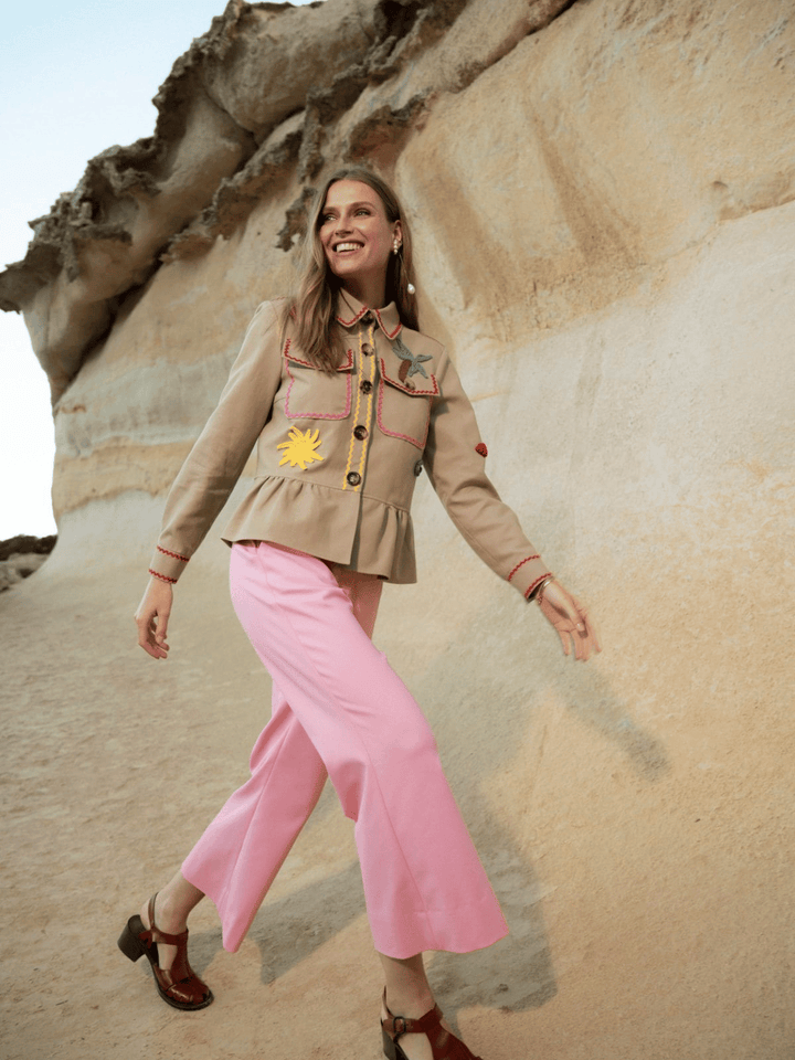 Jacket with ruffled peplum