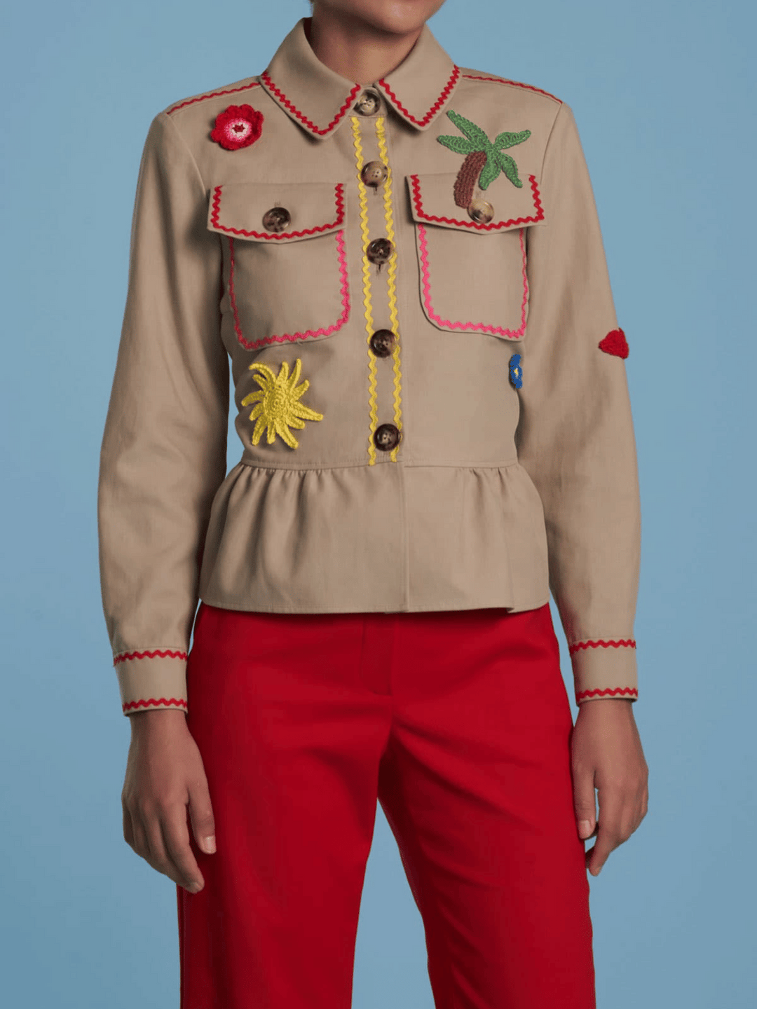 Jacket with ruffled peplum