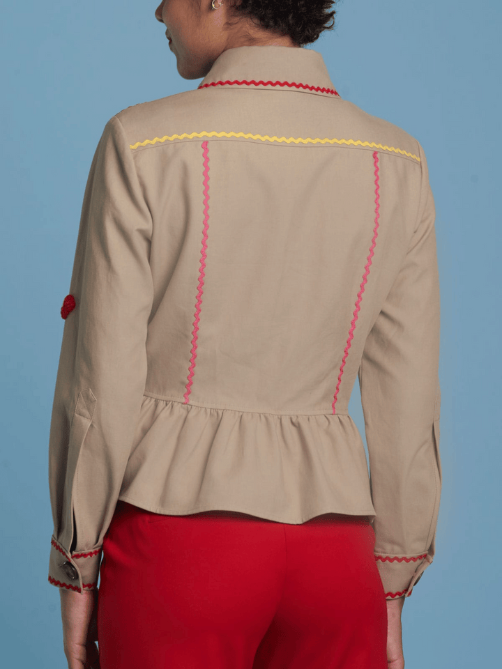 Jacket with ruffled peplum