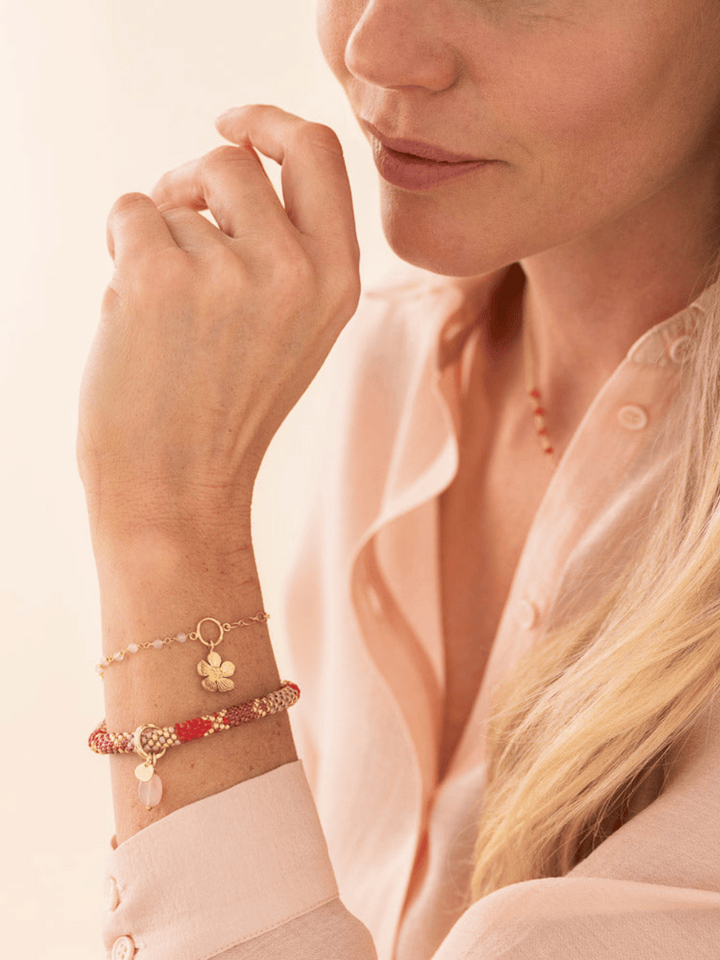 Flowing Rosenquarz Armband
