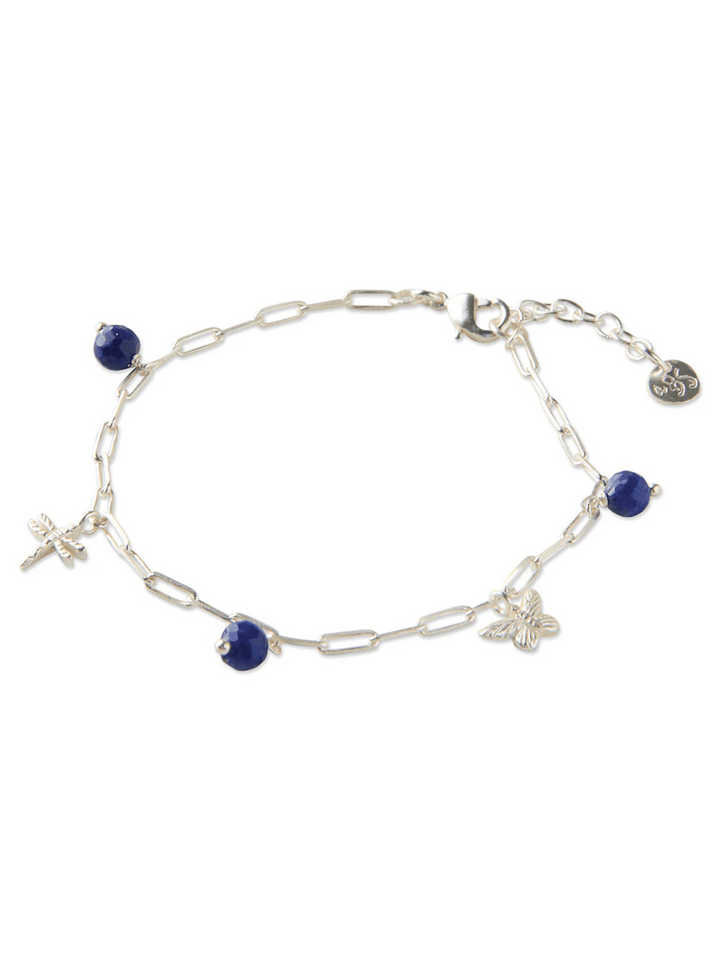 Imaginary lapis lazuli silver plated bracelet