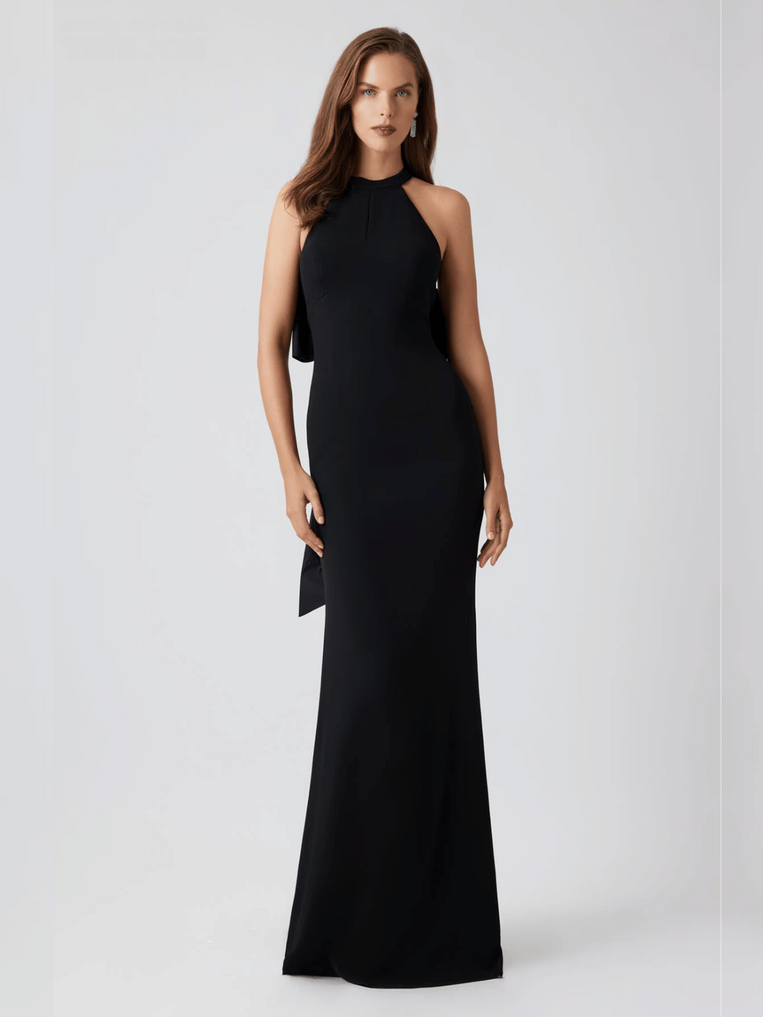 Halterneck dress with back bow