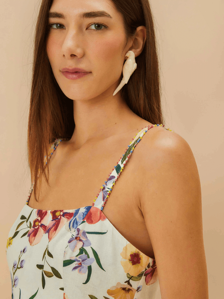 Off-White Greek Garden Maxi Dress