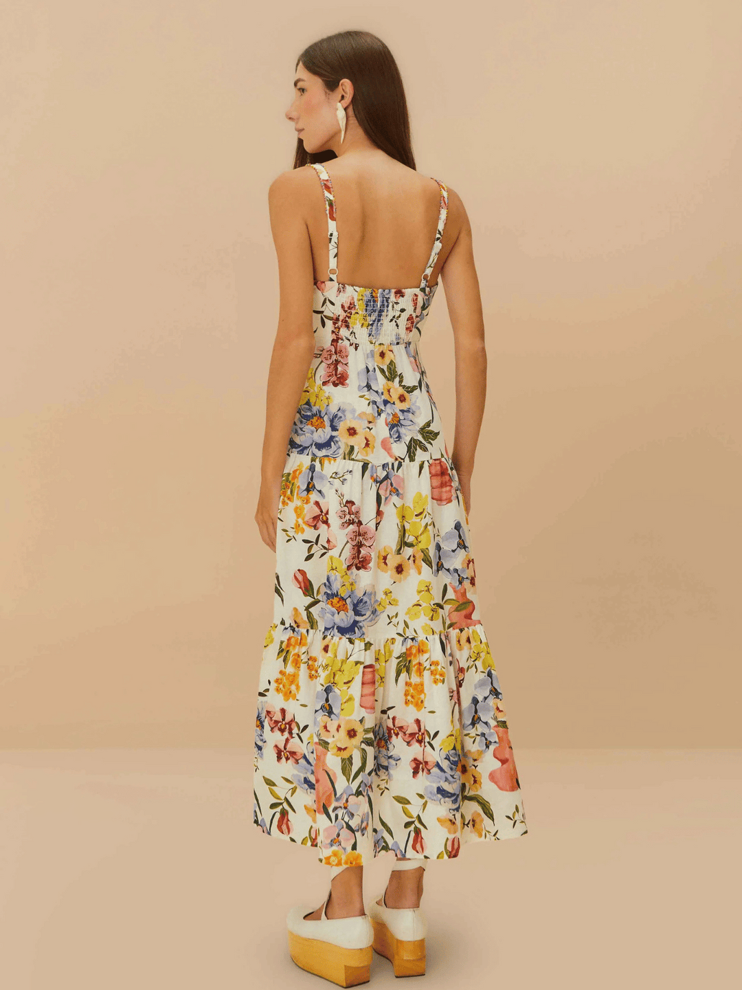 Off-White Greek Garden Maxi Dress