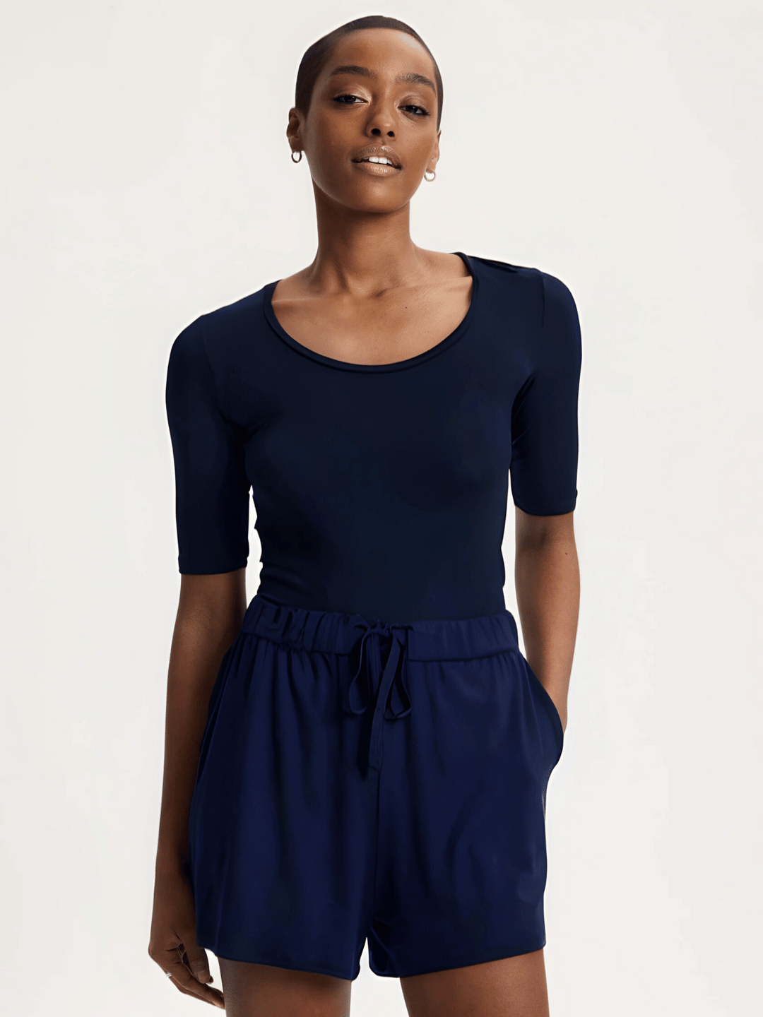 T-Shirt Navy mit Halbarm