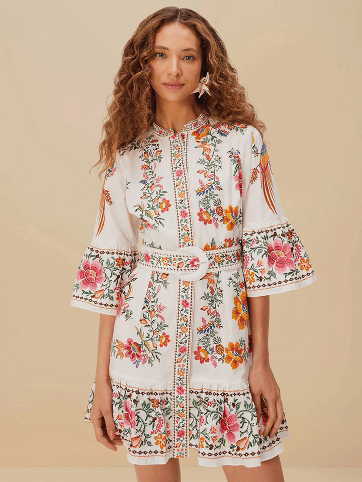 Delicate Forest Scarves Mini Kleid