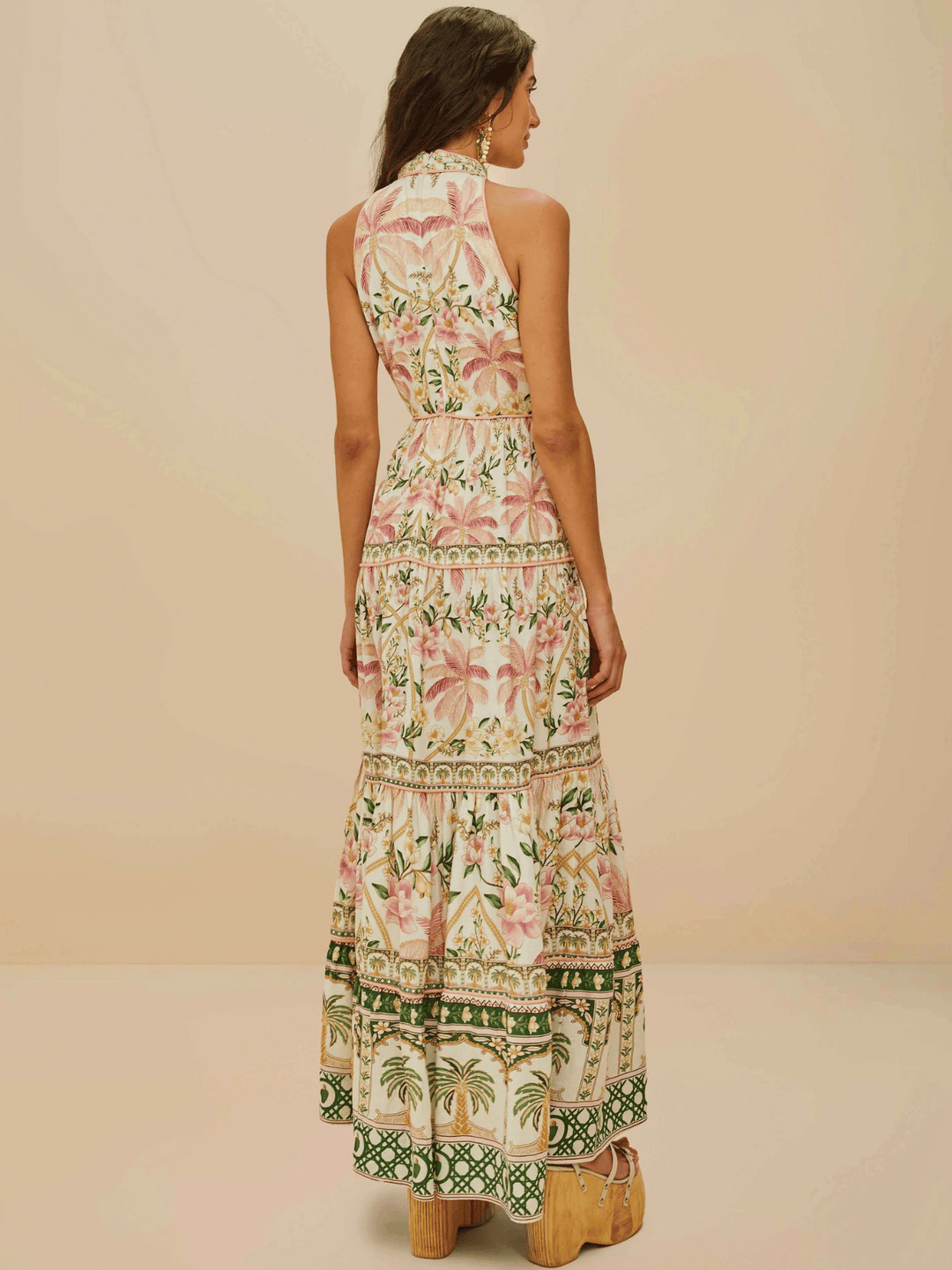 Palm Dream Off-White Maxi Kleid
