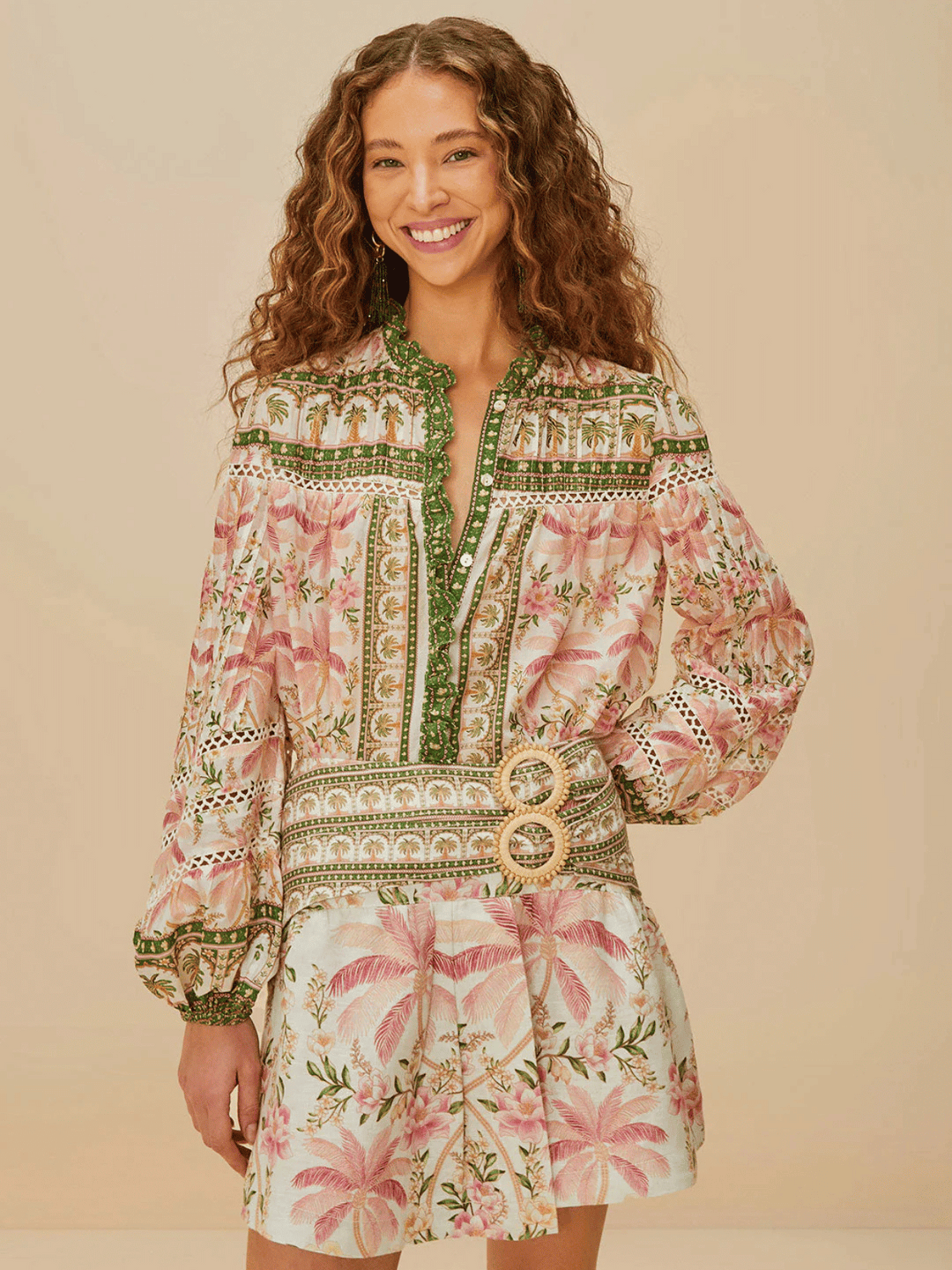 Palm Dream Off White Bluse