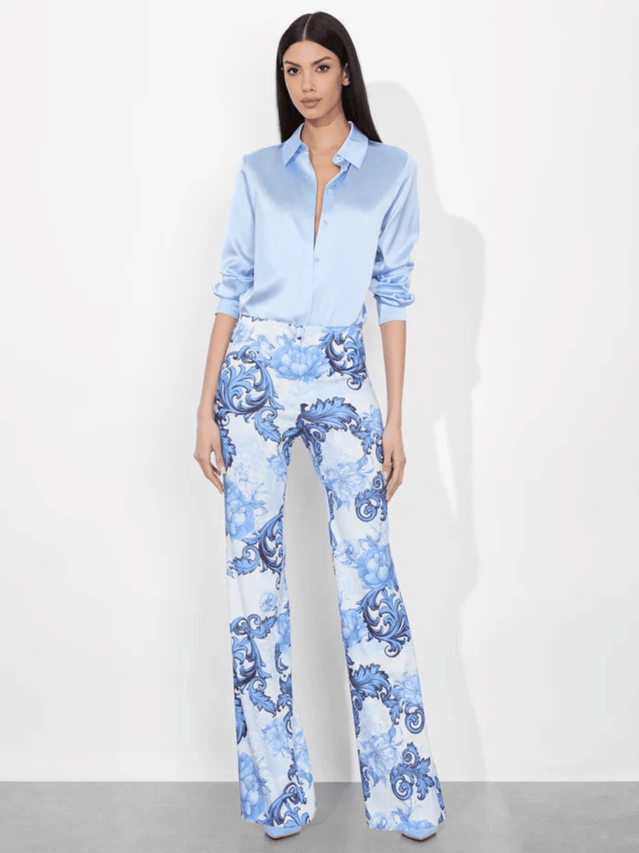 Willa Seidenbluse Mineral Blue