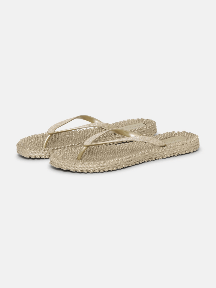 Flip Flop Glitzer Platin