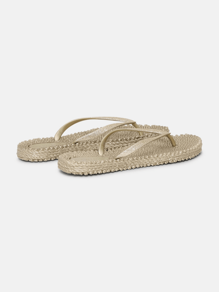 Flip Flop Glitzer Platin
