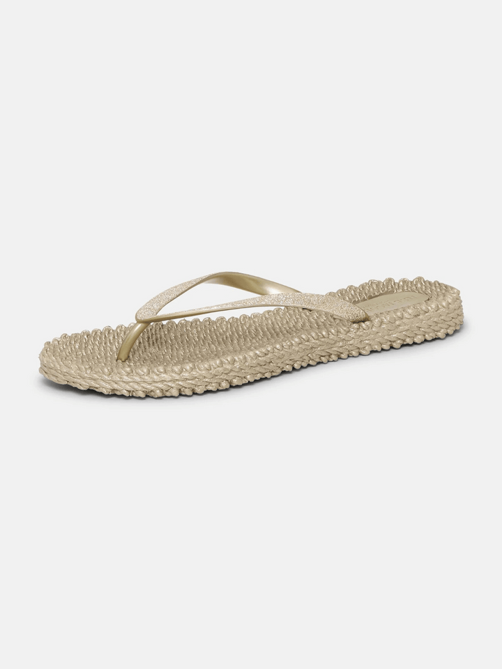Flip Flop Glitzer Platin