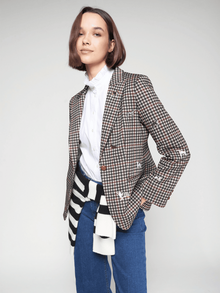 Blazer mit Hundeapplikationen