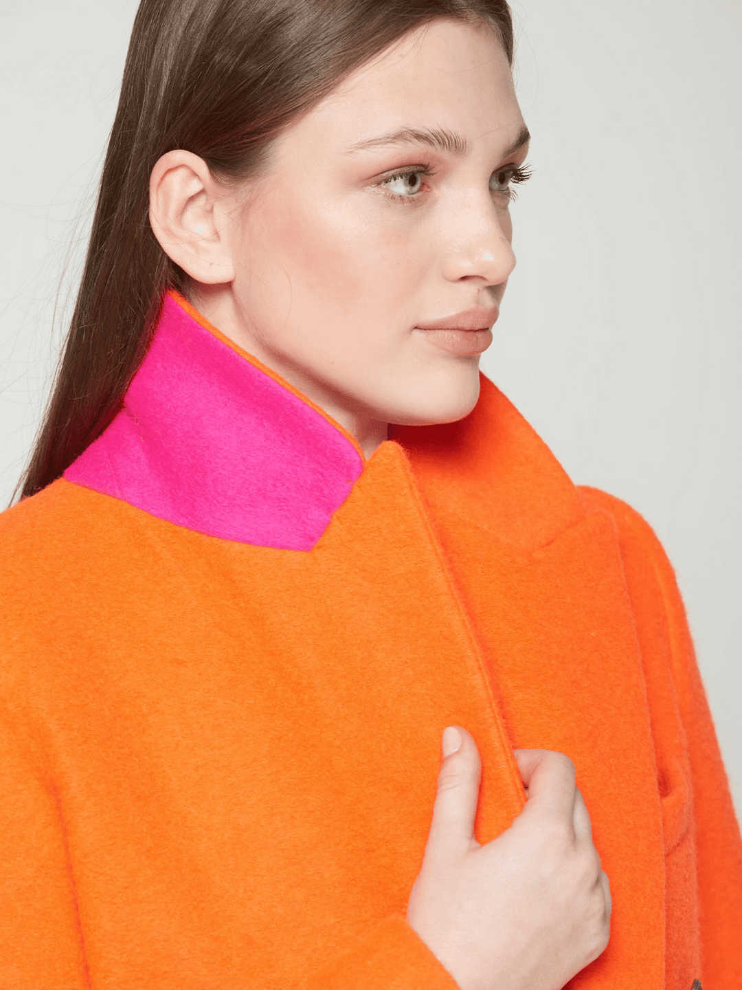 Orange wool coat