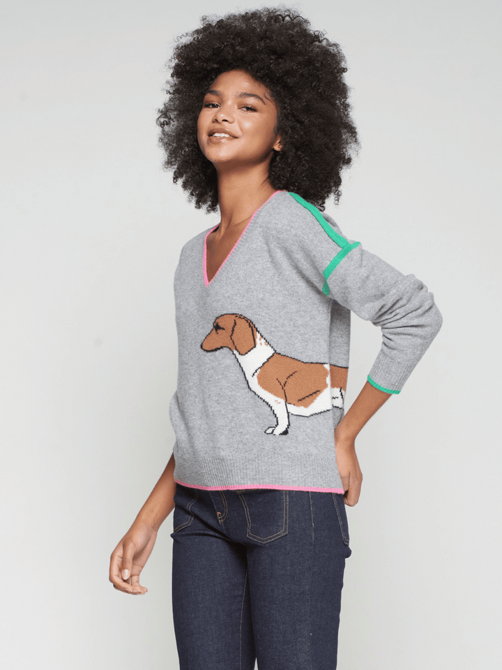 Dachshund Sweater Gray