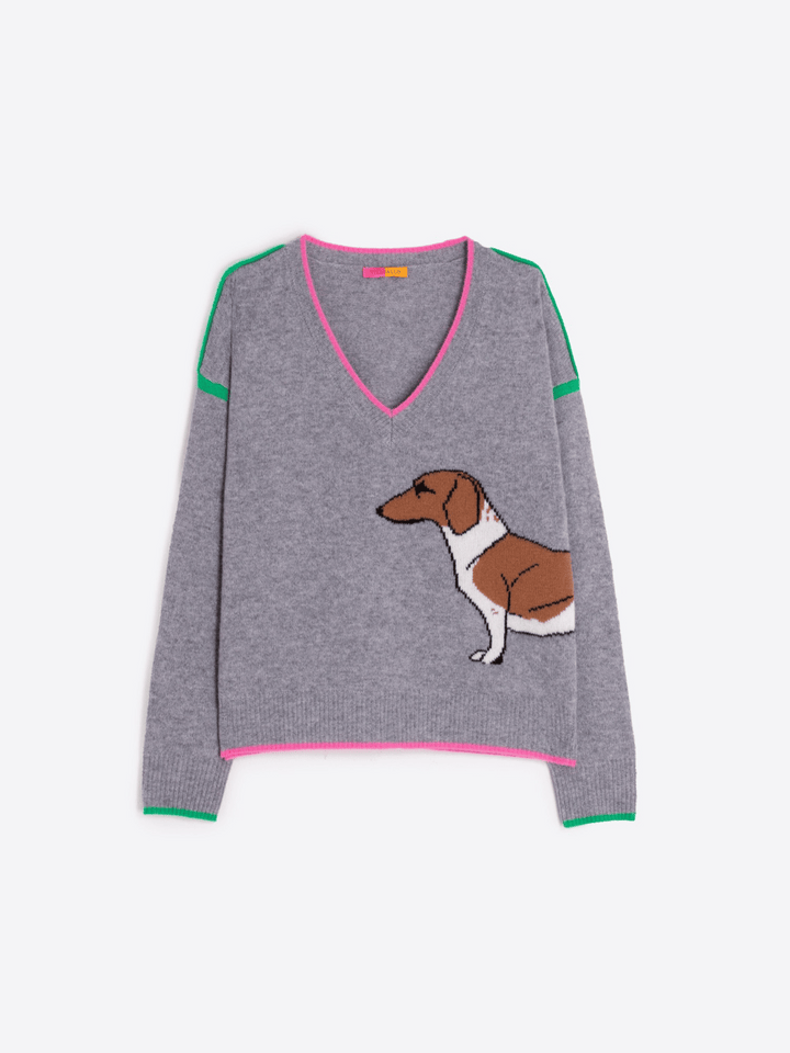 Dachshund Sweater Gray