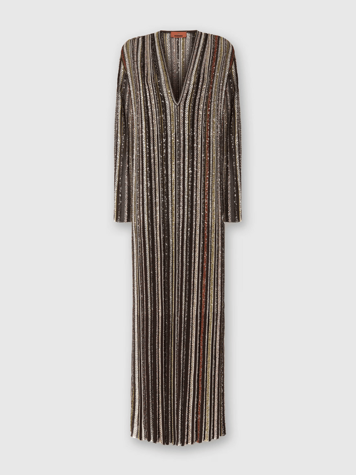 Maxikleid mit Lamé-Fäden