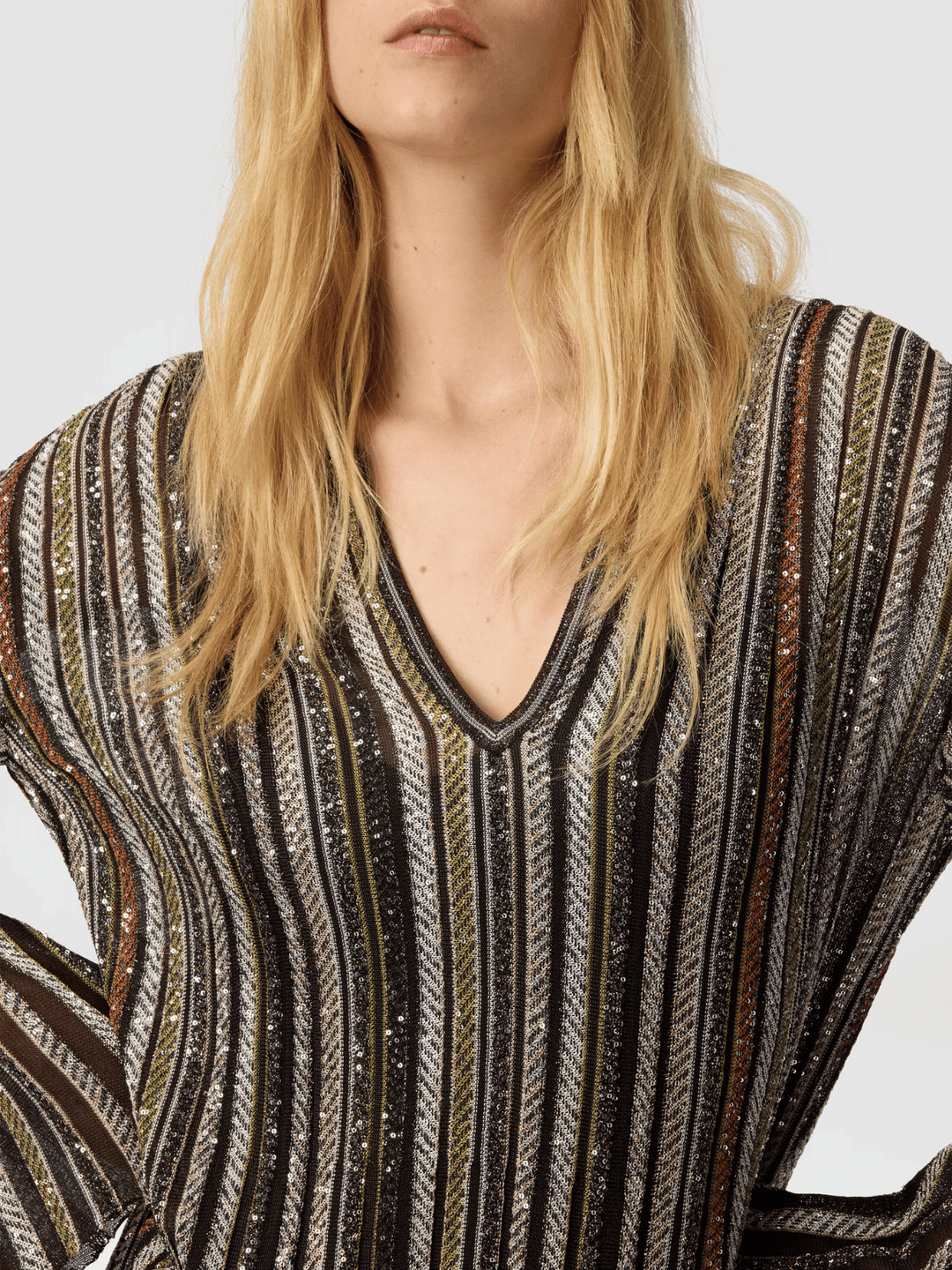 Maxikleid mit Lamé-Fäden