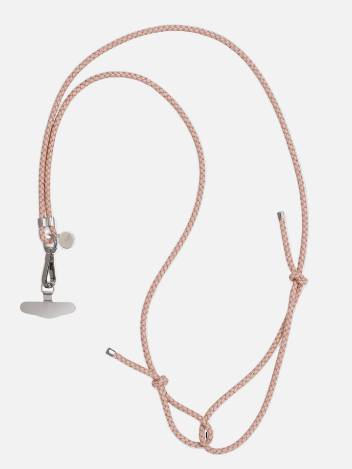 Cell phone chain Cecilie rose silver