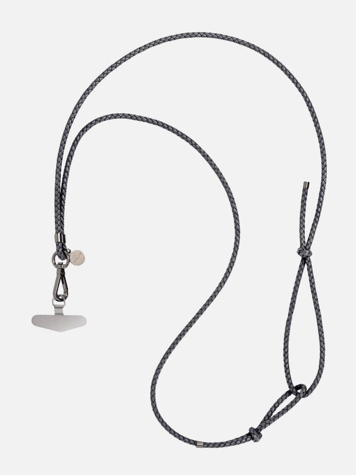 Mobile phone chain Cecilie black-silver