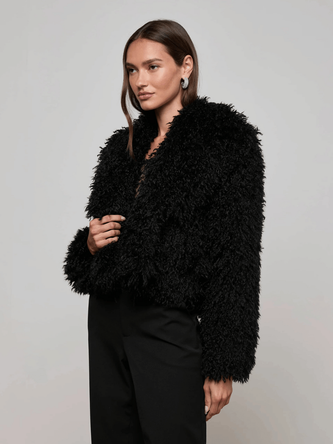 Aura Cropped Faux Fur Jacke