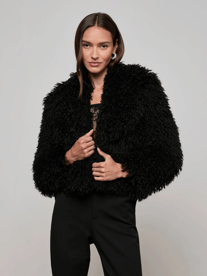 Aura Cropped Faux Fur Jacke